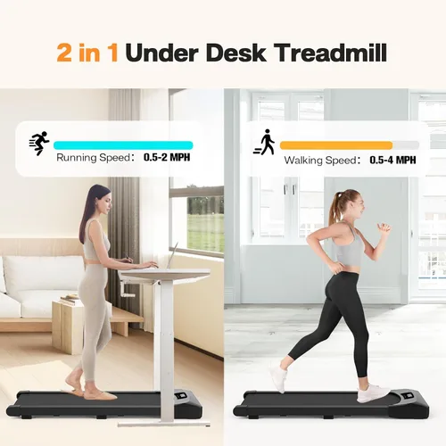 Miniatura 3 de Caminadora para debajo del escritorio, almohadilla para caminar para el hogar y la oficina, caminadora portátil de 2.5 HP, máquina de correr