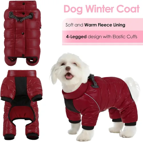 Miniatura 2 de AOFITEE - Abrigo para perros, impermeable, chaqueta para invierno, cálido traje completo para perros, abrigo de invierno para perros pequeños