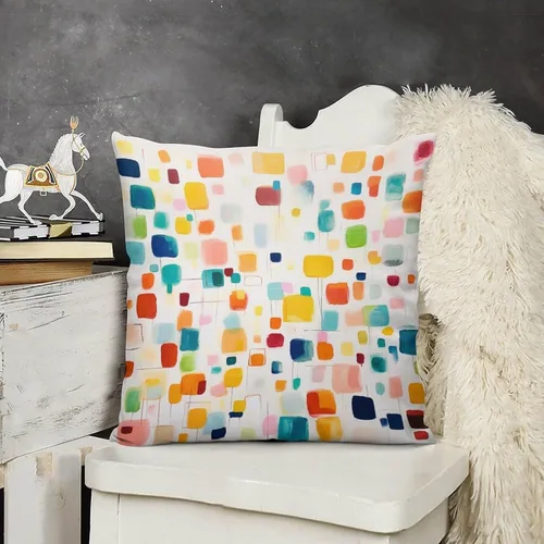 Miniatura 14 de Almohadas grandes para cama, fundas de almohada abstractas coloridas con patrón de rayas verticales, fundas de almohada cuadradas suaves, fundas