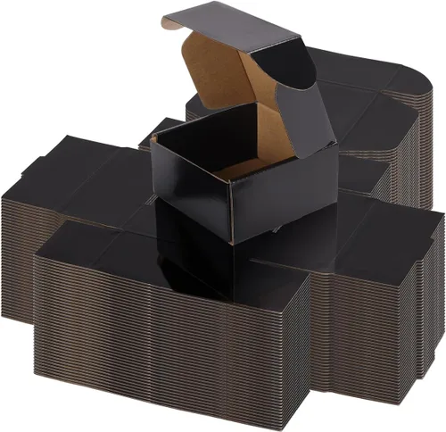 Hoikwo Paquete de 40 cajas de envío de 4 x 4 x 2 para pequeñas empresas, cajas de cartón de embalaje negras, caja de embalaje de correo móvil