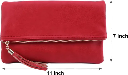 Miniatura 4 de Solene Bolsas de mano de sobre para mujer, billetera cruzada con borlas y correa de cadena, elegante bolso de noche
