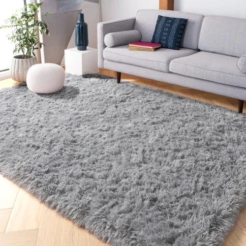 Miniatura 7 de PAGISOFE Alfombras de Área Ultra Suaves y Esponjosas para Dormitorio de Niños Varones, Alfombras Plateadas para Habitación de Niños, Alfombra