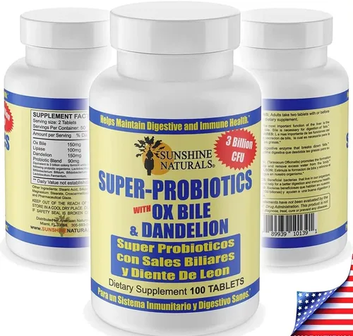 Miniatura 6 de Sunshine Naturals Suplemento Super Probióticos. Mejora la Digestión. 100 Cápsulas
