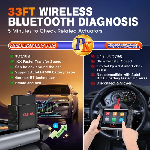 Miniatura 6 de Autel MaxiCOM MK808BT Herramienta de escaneo de diagnóstico automotriz, 2021 más reciente actualizado Ver. de MK808 MX808, 25 funciones especiales
