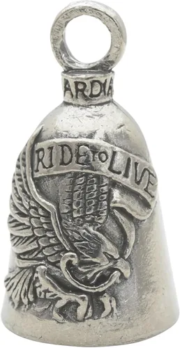 Miniatura 60 de Guardian Bell Good Luck Bell w/Keyring & Black Velvet Bag Motorcycle Bell Lead-Free Pewter Made in USA Phoenix Biker