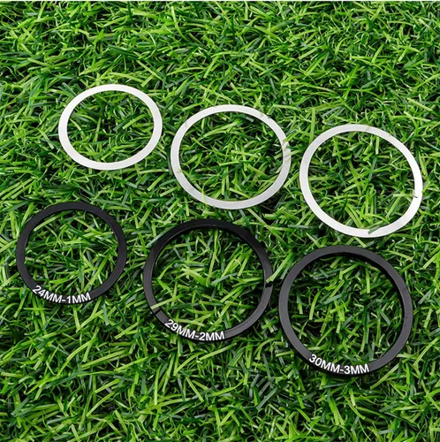 Miniatura 6 de Juego de 6 piezas de bicicleta inferior de la junta de manivela arandela aleación de aluminio rueda arandela espaciador espesor 0.004 in 0.008 in