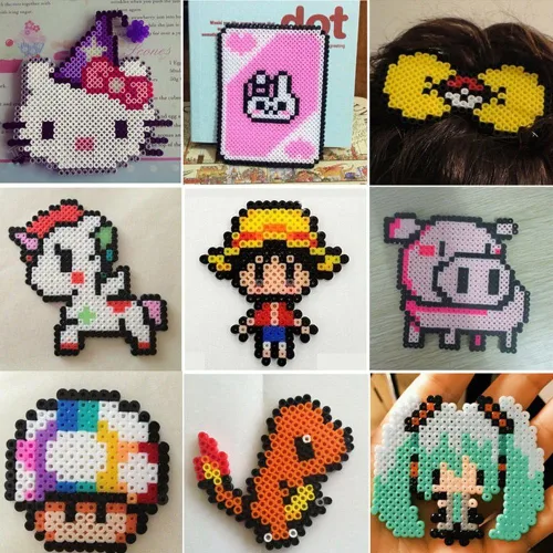 Miniatura 2 de Smilestyle 1000 unidades/paquete de 0.102 in Hama/Perler cuentas blancas para niños DIY fabricación a mano gran diversión multicolor