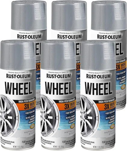 Miniatura 14 de Rust-Oleum 368076-6PK Pintura en aerosol para ruedas de alto rendimiento, 11 onzas, negro brillante, paquete de 6 Brillo negro