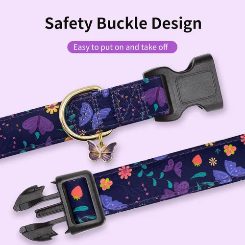 Miniatura 3 de Collares para perros con hebilla ajustable para perros lindos, niñas y niños, collar especial suave y elegante para mascotas con diseño de flores