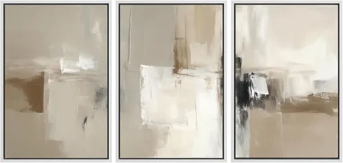 Miniatura 96 de wall26 Lienzo enmarcado para pared, juego de arte con trazos de pintura roja y naranja vibrante, paisaje, formas abstractas, ilustraciones, arte
