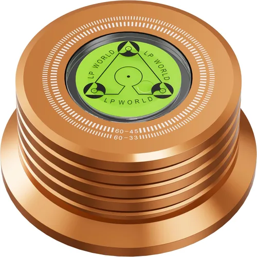 Miniatura 12 de Peso récord, nivel de tocadiscos de 60 Hz, HiFi de 9.5 onzas, disco estroboscópico 3 en 1, estabilizador de disco de 45 RPM con nivel de burbuja