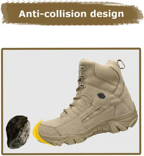 Miniatura 5 de Kervaky Botas tácticas militares para hombre, botas de trabajo, botas de desierto, botas duraderas, botas de senderismo, botas de combate, botas
