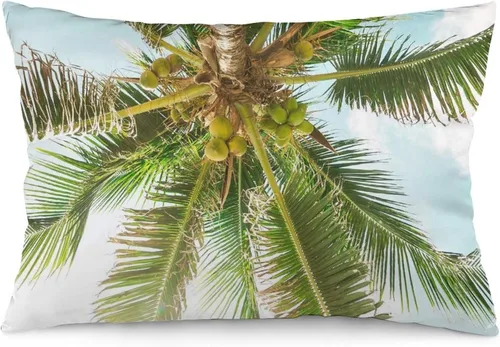 Miniatura 32 de Protector de almohada de playa con palmeras tropicales de 16 x 14 pulgadas, palmeras de playa, paisaje marino costero, decorativo, rectangular