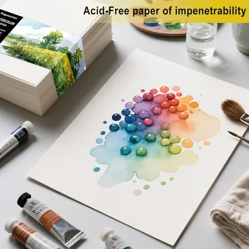 Miniatura 6 de DagouColor Papel de acuarela, 9 x 12 pulgadas, 200 GSM, 250 piezas de papel de color de agua a granel, suministros de arte para artistas, adultos