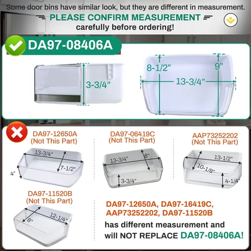 Miniatura 3 de Actualizado DA97-08406A, DA97-08406B/C Organizador para puerta de refrigerador para reemplazar samsung RF4287/RF4289 Puerta lateral derecha