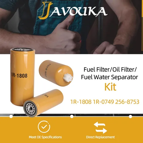 Miniatura 7 de 1R-1808 1R-0749 256-8753 Kit de filtros (juego de 3), filtro de combustible/filtro de aceite/separador de agua para motor Caterpillar Cat