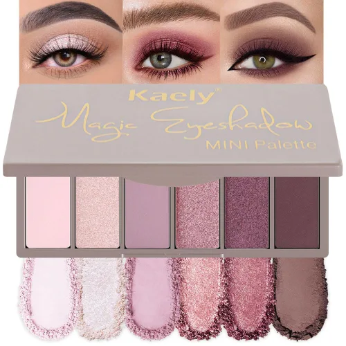 Miniatura 16 de evpct Paleta cuádruple de sombras de ojos marrón nude, brillante nude champán, dorado, marrón, cacao, brillantina, metálico, mate, alto pigmento