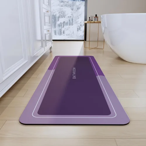 Miniatura 9 de Tapete de baño, tapetes de baño súper absorbentes, antideslizantes, de secado rápido, tapetes de goma fina para piso de baño que caben debajo