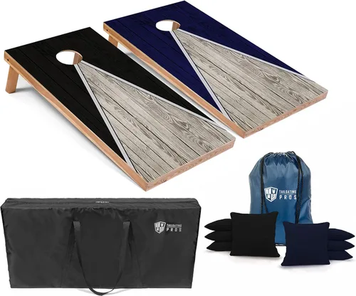 Miniatura 17 de Tailgating Pros Juego de tablero de Cornhole ligero con diseño piramidal con bolsas de frijoles y estuche de transporte, juego de cornhole