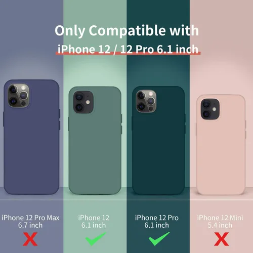 Miniatura 6 de Cordking Funda diseñada para iPhone 12, diseñada para iPhone 12 Pro, funda de teléfono de silicona a prueba de golpes