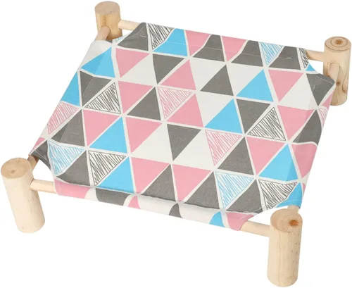 Miniatura 20 de Patas Lague Hamaca Cama para Gatos y Perros Pequeños, Cama Elevada de Madera Transpirable para Mascotas Gatos Conejos con Refrigeración para Arrow
