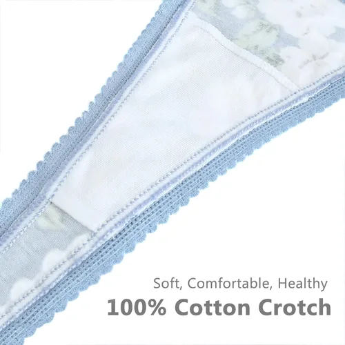 Miniatura 7 de voenxe Tangas de encaje sin costuras para mujer, ropa interior invisible, transpirable, cómoda, suave, corte láser, tanga, paquete de 5