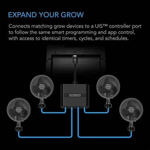Miniatura 2 de AC Infinity Hub divisor UIS, adaptador de 4 puertos, cable conector para compartir programación UIS para luces de cultivo LED, ventiladores de motor