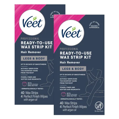 Miniatura 10 de VEET Kit de depilación listo para usar para mujeres, tiras de cera para depilación corporal, kit de cera para piernas y cuerpo, producto de cuidado
