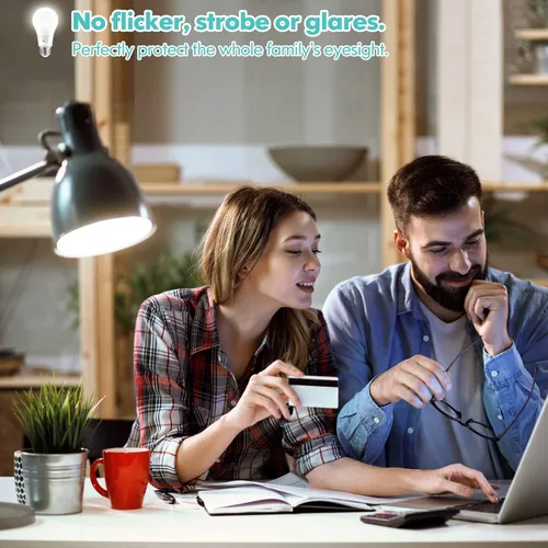 Miniatura 6 de Bombillas LED, bombillas LED A19 equivalentes a 100 W, 13 W, 4000 K, blanco neutro, 1500 lúmenes, no regulables, brillantes, E26 Edison, bombillas