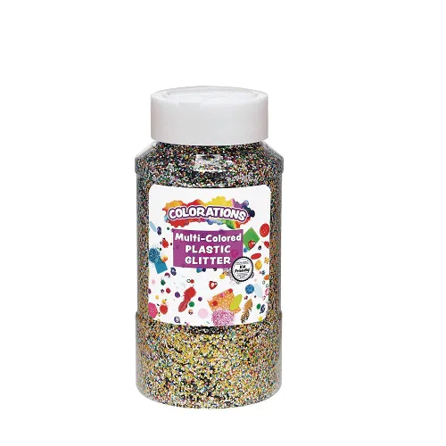 Miniatura 12 de Colorations Purpurina de plástico extra segura plateada de 1 libra para artes y manualidades plateado