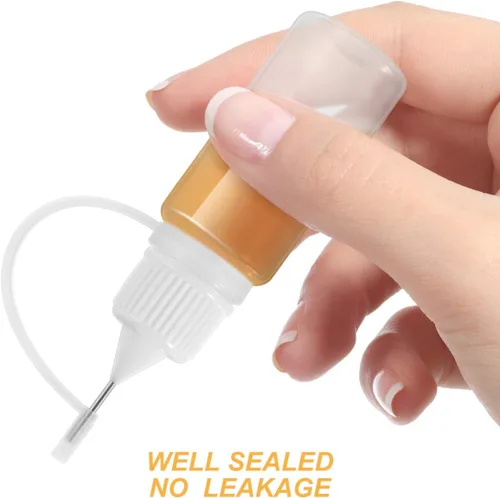 Miniatura 3 de EXCEART 10 botellas de pegamento con punta de aguja, 0.3 fl oz, aplicador de punta de apriete recargable de precisión, botella de plástico con aguja