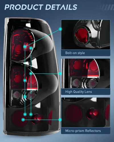 Miniatura 7 de Nilight Conjunto de luz trasera compatible con Chevy Silverado 1999 2000 2001 2002 2003 2004 2005 2006 2007 Chevy Silverado 1500 2500 3500 99-02 GMC