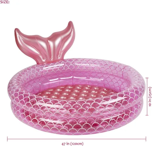 Miniatura 5 de Piscina para niños, piscina inflable de sirena, para interiores y exteriores, para niños (47 pulgadas)