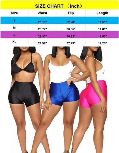Miniatura 4 de Pantalones cortos de baile sexy neón brillantes para mujer, cintura alta, elásticos, para yoga, entrenamiento, gimnasio, pantalones cortos activos