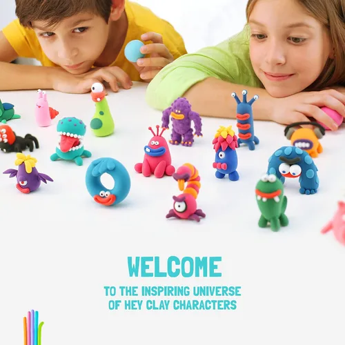 Miniatura 9 de HEY CLAY Arcilla de secado al aire con divertida aplicación interactiva, juego de arcilla para modelar y manualidades para niños de 3 a 8 años