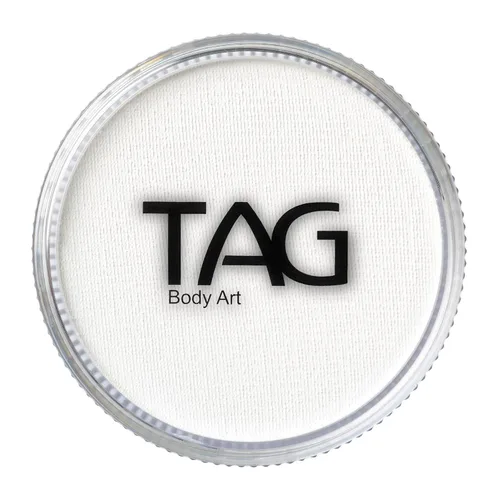 TAG - Pintura facial y corporal profesional de color blanco regular, 1.26 onzas, maquillaje mate opaco de 1.26 oz, seguro para pieles sensibles,