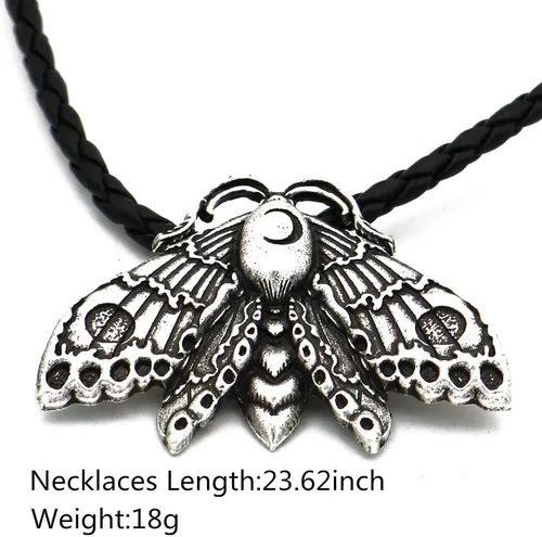 Miniatura 4 de Caiyao Collares de oso polar vikingo con estampado de pata, colgante de disco redondo grande de oso con huella de garra, mariposa, polilla