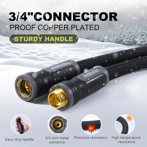 Miniatura 5 de Relxitl Garden Hose 15FT, Flexible Water Hose, Ultra Lightweight Non-Expanding hose, Leak proof, Pressure Resistant for Yard, Outdoor (Black, 15FT)