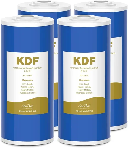 Miniatura 31 de SimPure Cartuchos de filtro de agua para toda la casa de 10 x 4.5 pulgadas, filtro de carbono y metal pesado GAC/KDF, para DB10C-2KDF, DB10P