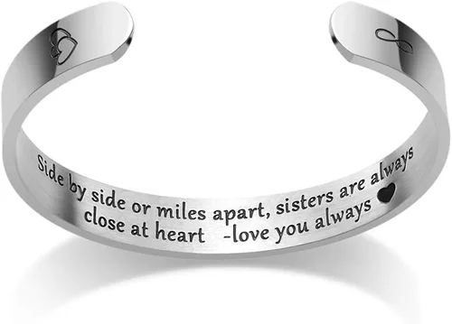 Miniatura 2 de iJuqi Pulsera de regalo para hermana de hermanas de Navidad, regalos de cumpleaños para hermana, Tamaño Libre, Metal