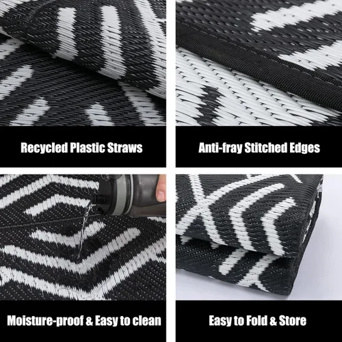 Miniatura 6 de HUGEAR Alfombra para RV Exterior Tapete Impermeable Alfombras para Exteriores 9'x12' para Patios Liquidación Alfombra Exterior Alfombras de Camping