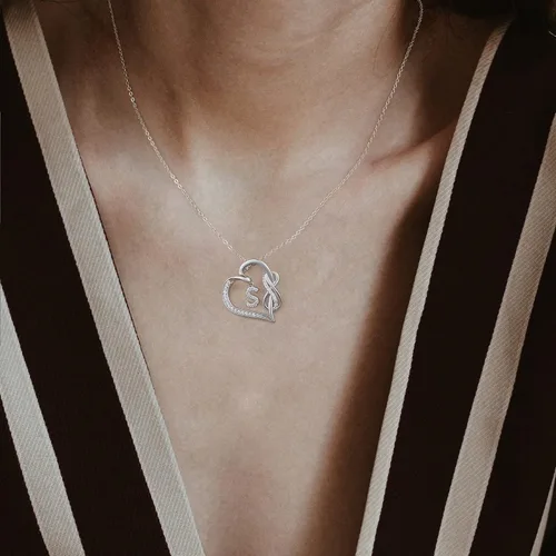 Miniatura 4 de Collares con inicial de corazón para mujer, collar con inicial infinita para regalos de adolescentes y niñas