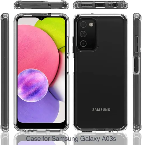 Miniatura 2 de Funda para Galaxy A03S Samsung A03S Funda Premium Clear Panel trasero + TPU Bumper Cover para Samsung Galaxy A03S versión de EE. UU. (YKL negro)