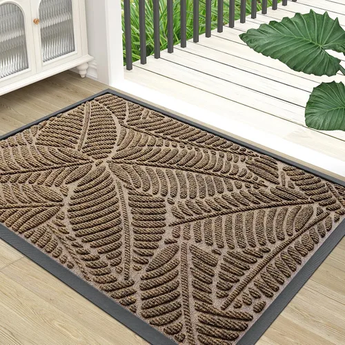 Miniatura 25 de Colorxy Tapete Impermeable para Puerta, Tapete Interior Frontal de Goma Natural Resistente, Tapetes para Puerta de Perfil Bajo Antideslizante