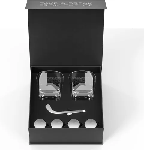 Miniatura 4 de Juego de piedras de whisky 7 piezas 4 piedras de whisky con forma de disco de hockey y gel refrigerante interior Pinzas en forma de palo