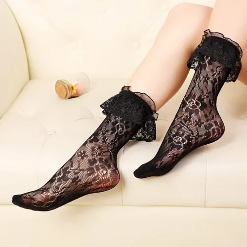Miniatura 3 de Lovful Conjunto de 2 pares de calcetines de encaje para mujer