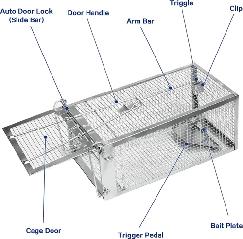 Miniatura 4 de 2 Pack Trampas Humanas para Ratas - Trampa para Roedores para Ardillas, Ratones y Ratas, Trampas para Ratas Vivas de Captura y Liberación