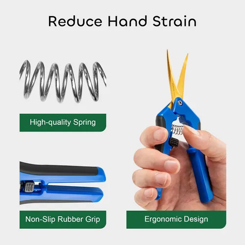 Miniatura 5 de GROWNEER 6 paquetes de tijeras de podar de 6.5 pulgadas con cuchillas curvas, tijeras de podar para jardinería, tijeras de podar a mano, cuchillas