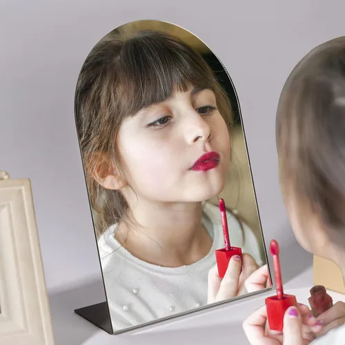 Espejo de mesa para escritorio, espejo organizador de maquillaje, espejos irrompibles, espejos de maquillaje de viaje, espejo de maquillaje