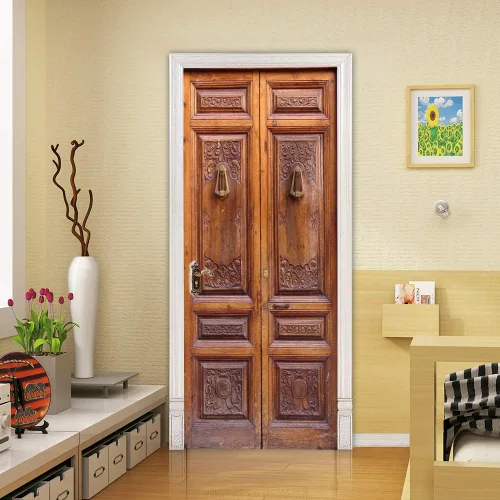 Miniatura 54 de Calcomanías 3D para puerta, murales para despegar y pegar, cocodrilo negro, calcomanías de pared, autoadhesivas, extraíbles, impermeables, de PVC